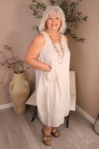 Roma Linen Sleeveless Dress