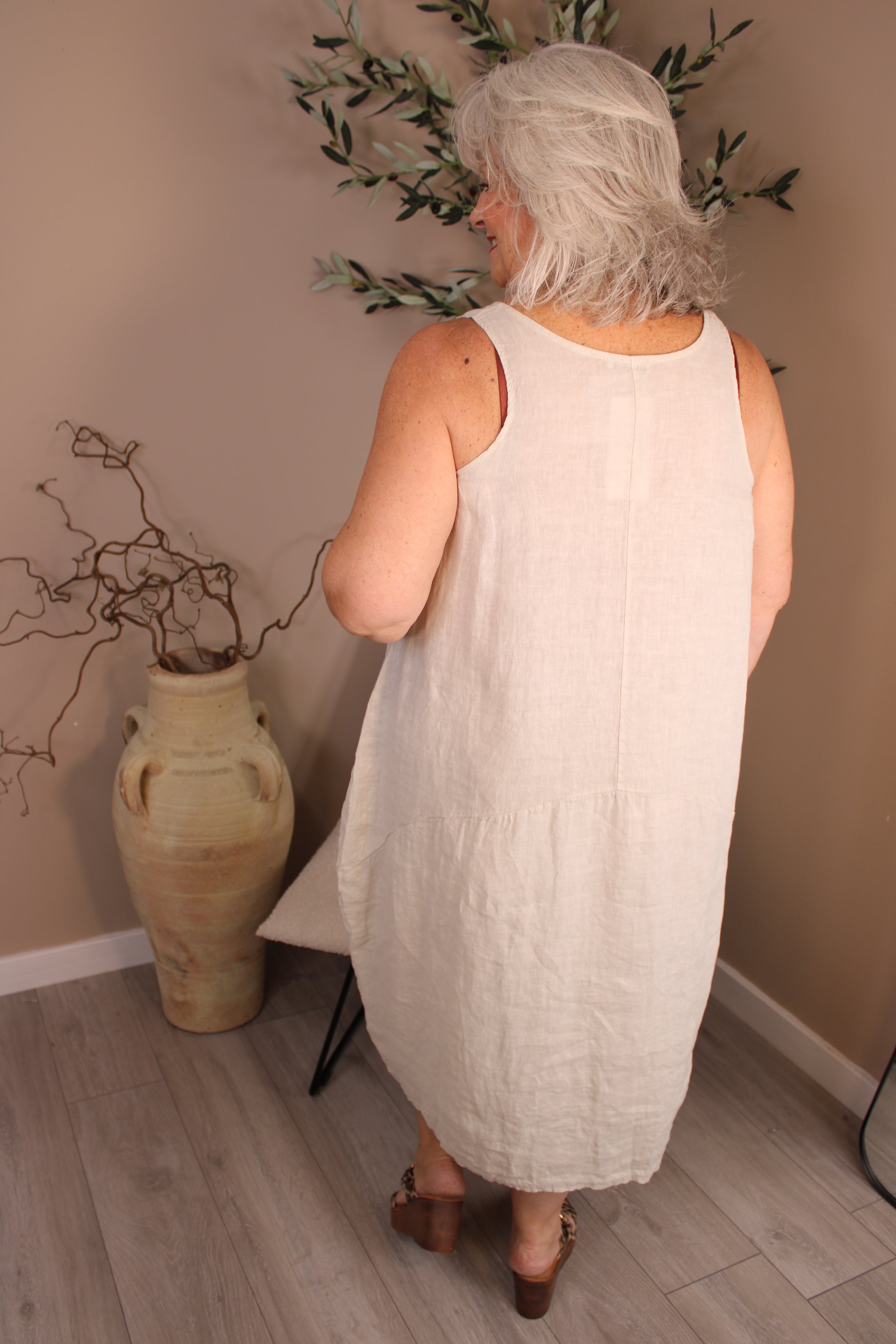 Roma Linen Sleeveless Dress