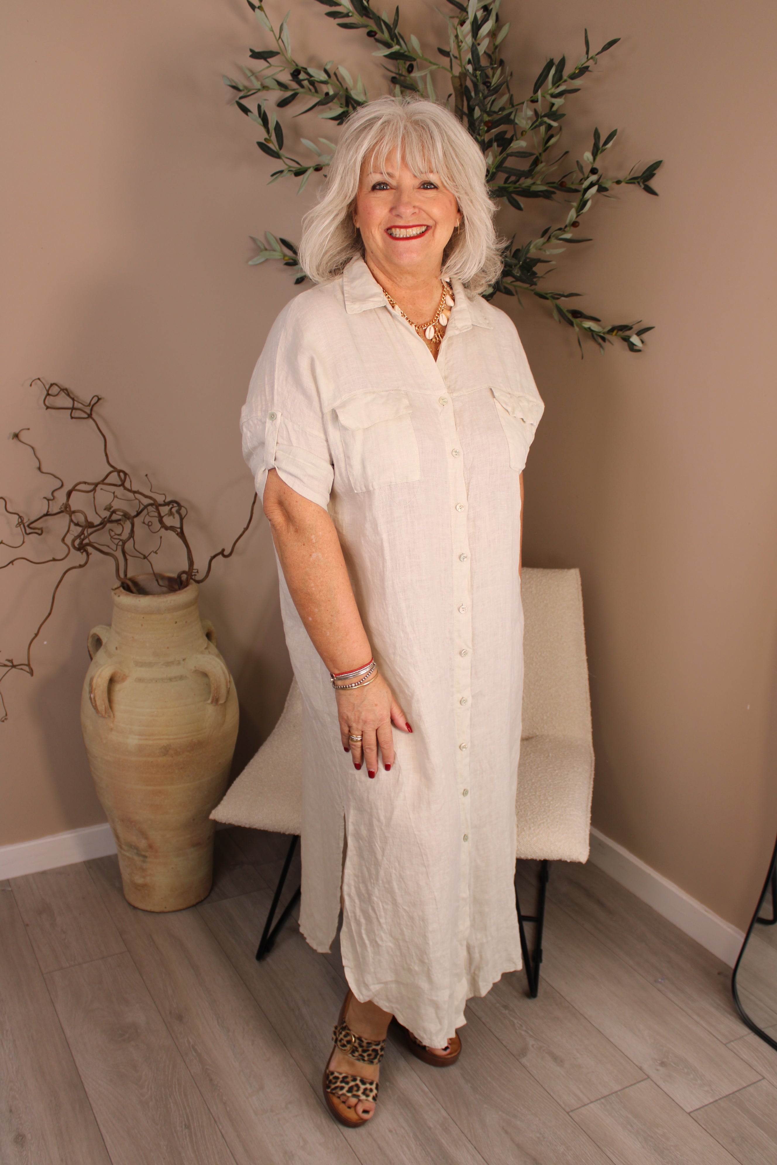 Roma Linen Shirt Dress