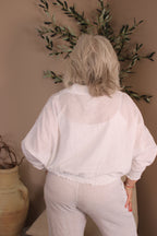 Roma Linen Wrap Blouse
