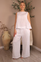 Roma Linen Wide Leg Trousers