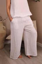 Roma Linen Wide Leg Trousers