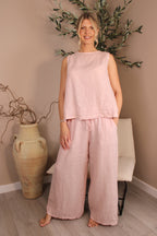 Roma Linen Wide Leg Trousers