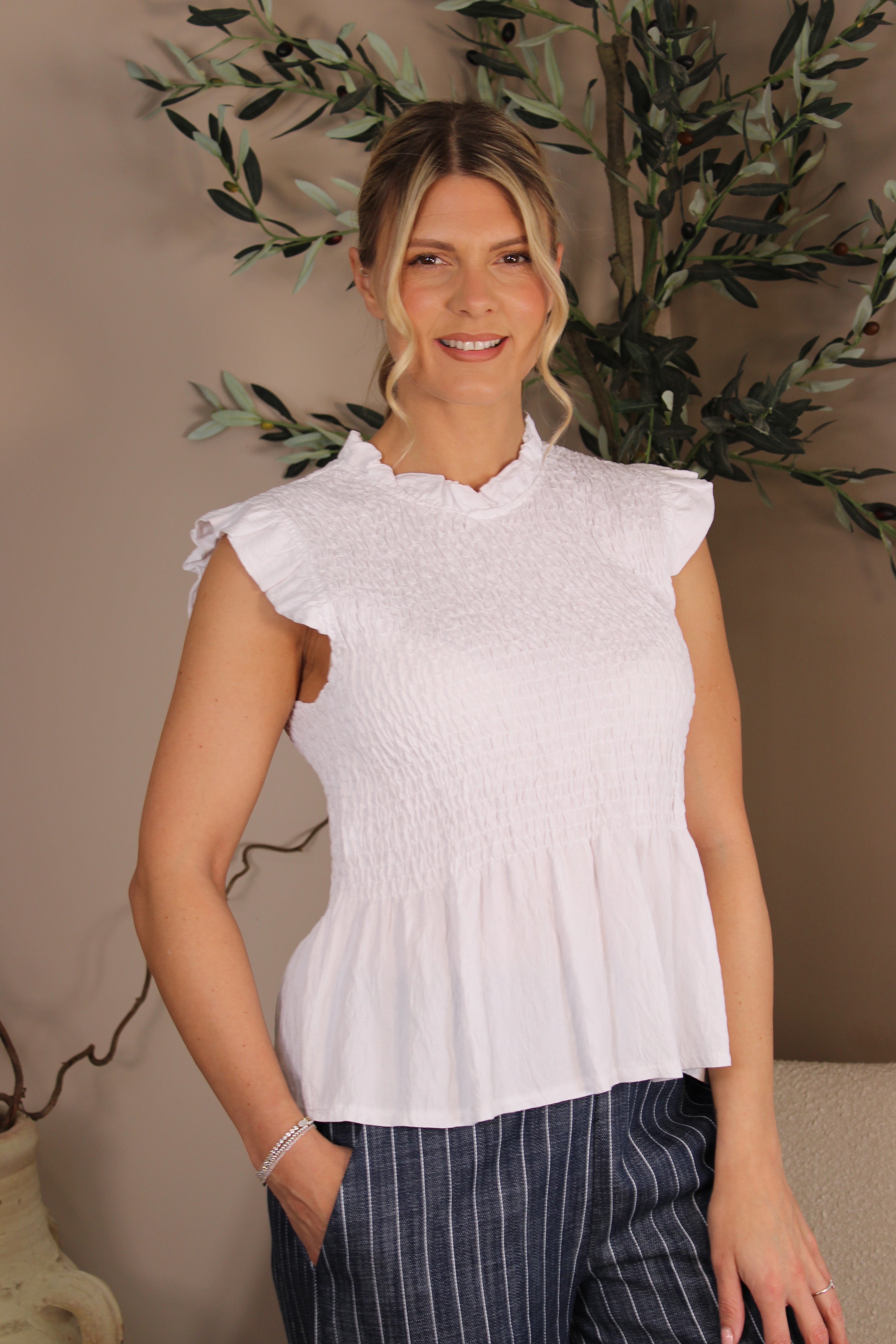 Capri Frill Sleeve Top