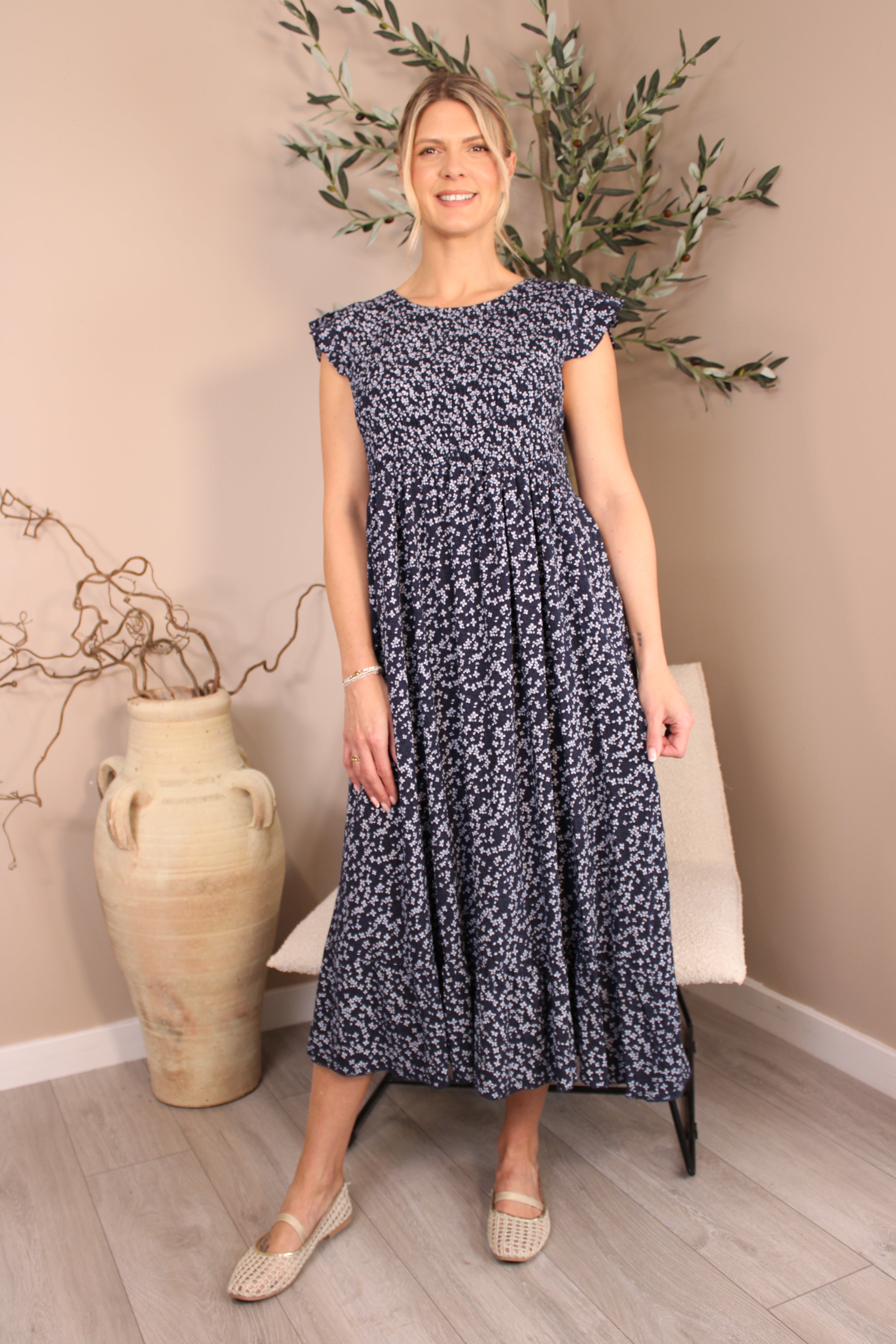 Capri Frill Sleeve Dress