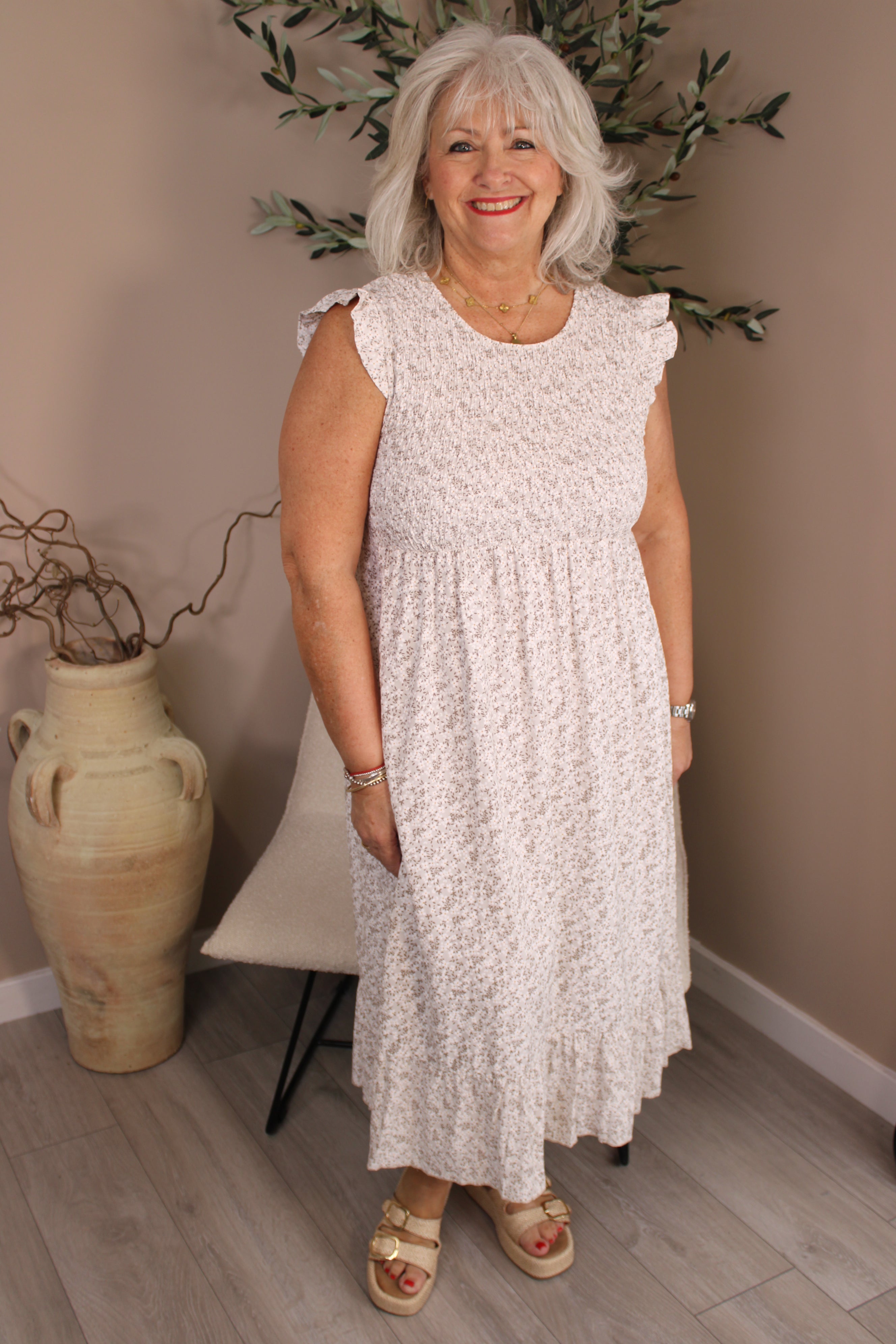 Capri Frill Sleeve Dress