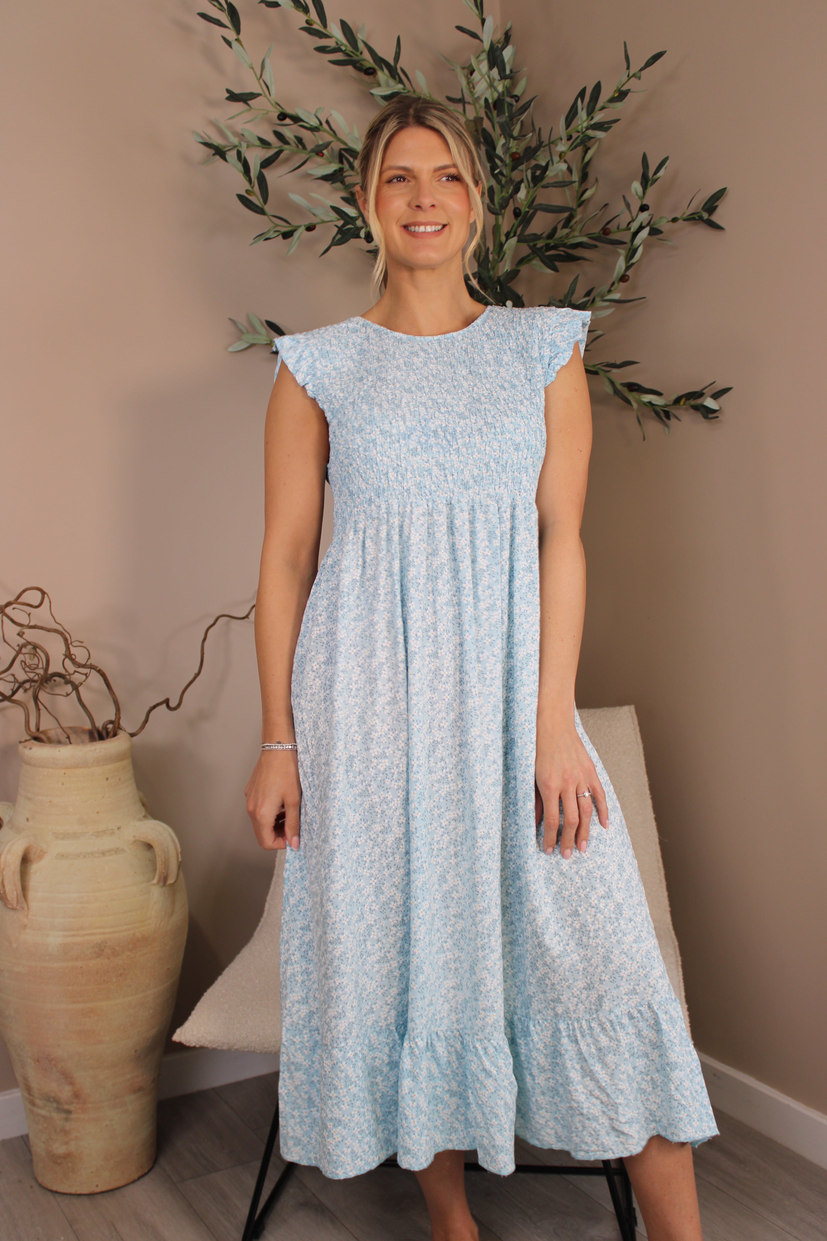 Capri Frill Sleeve Dress
