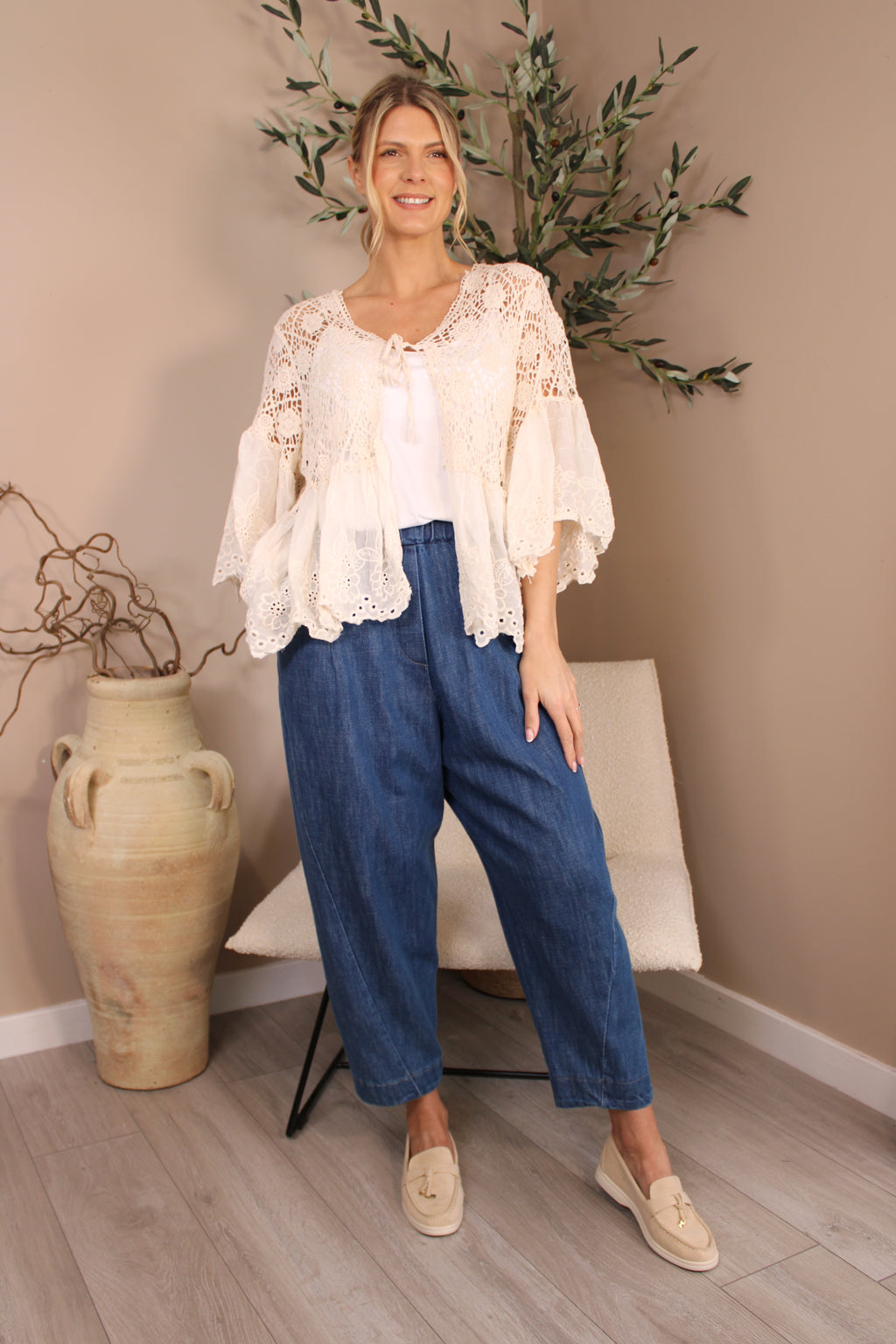 Almeria Crochet Frill Cardi