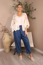 Almeria Crochet Frill Cardi