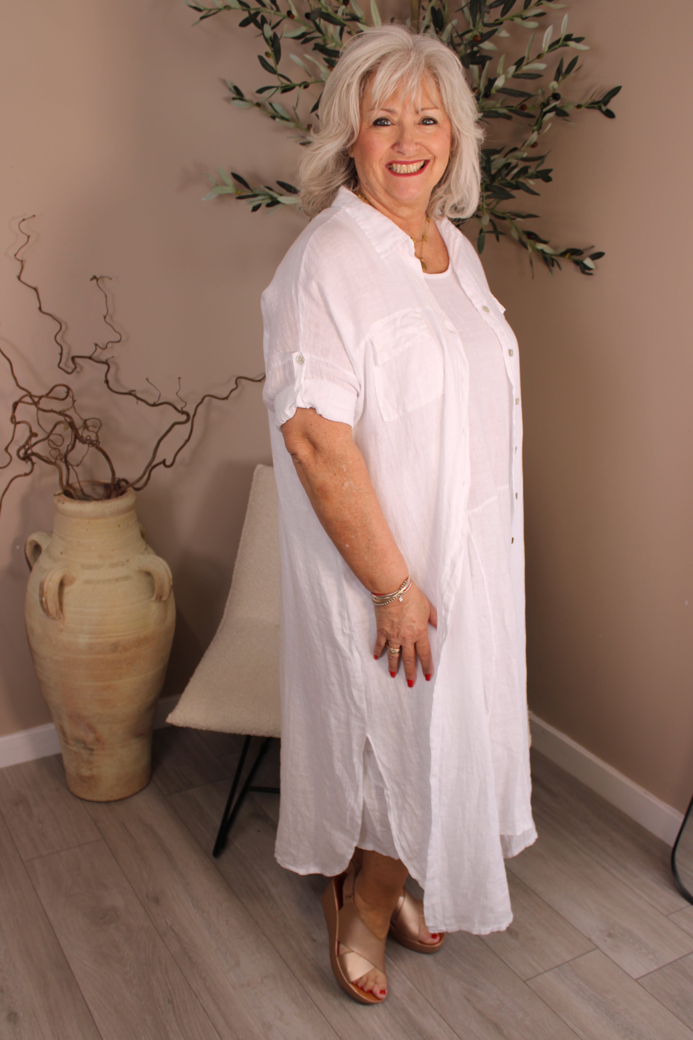 Roma Linen Shirt Dress