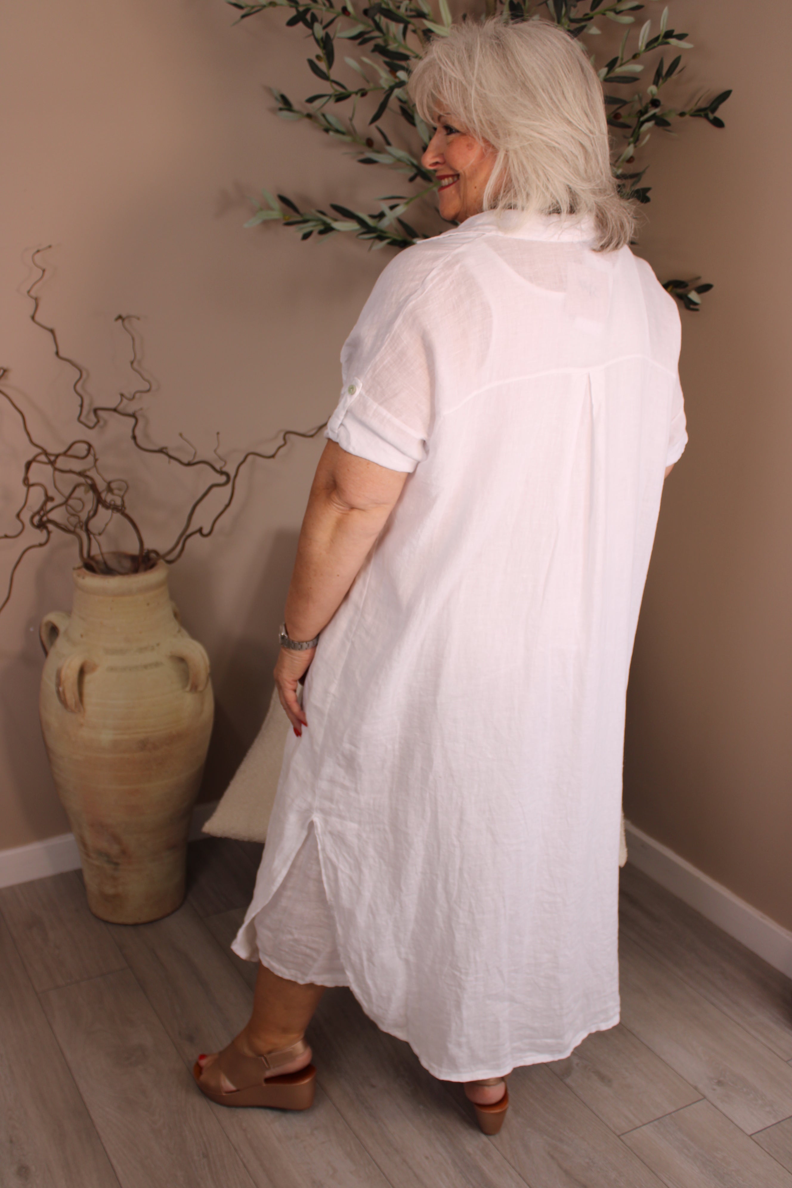 Roma Linen Shirt Dress