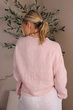 Roma Linen Tie Front Top