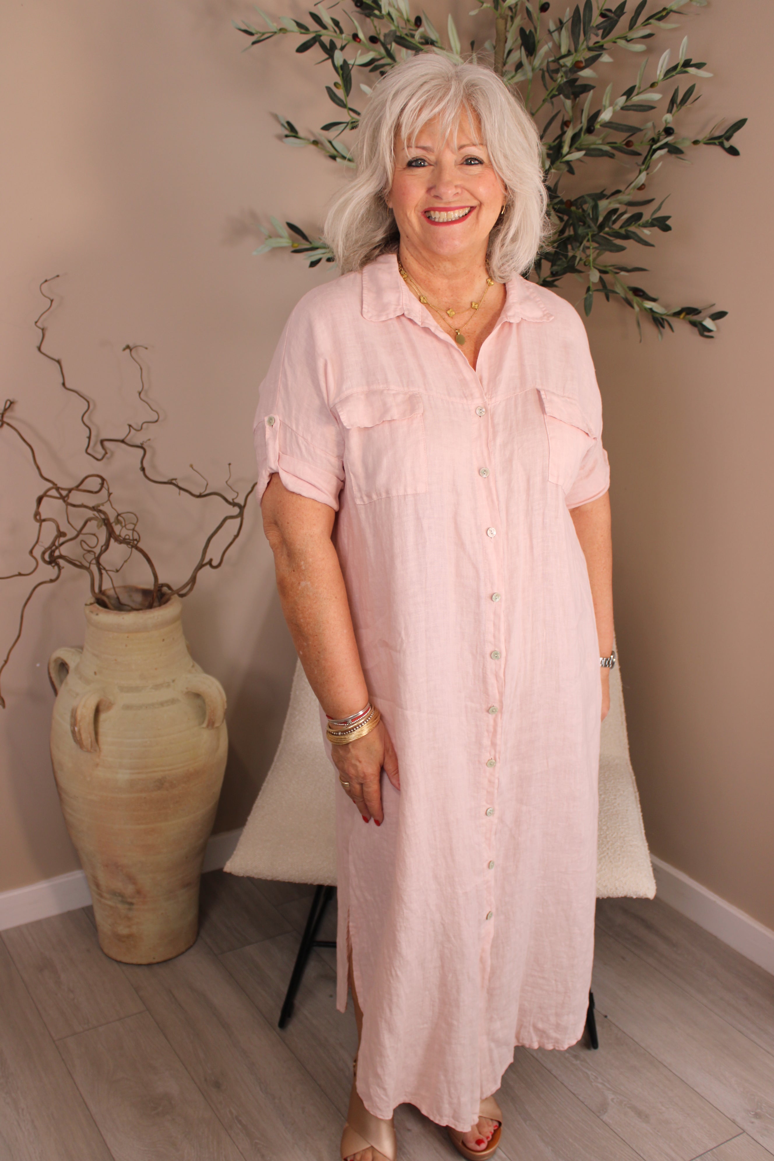 Roma Linen Shirt Dress