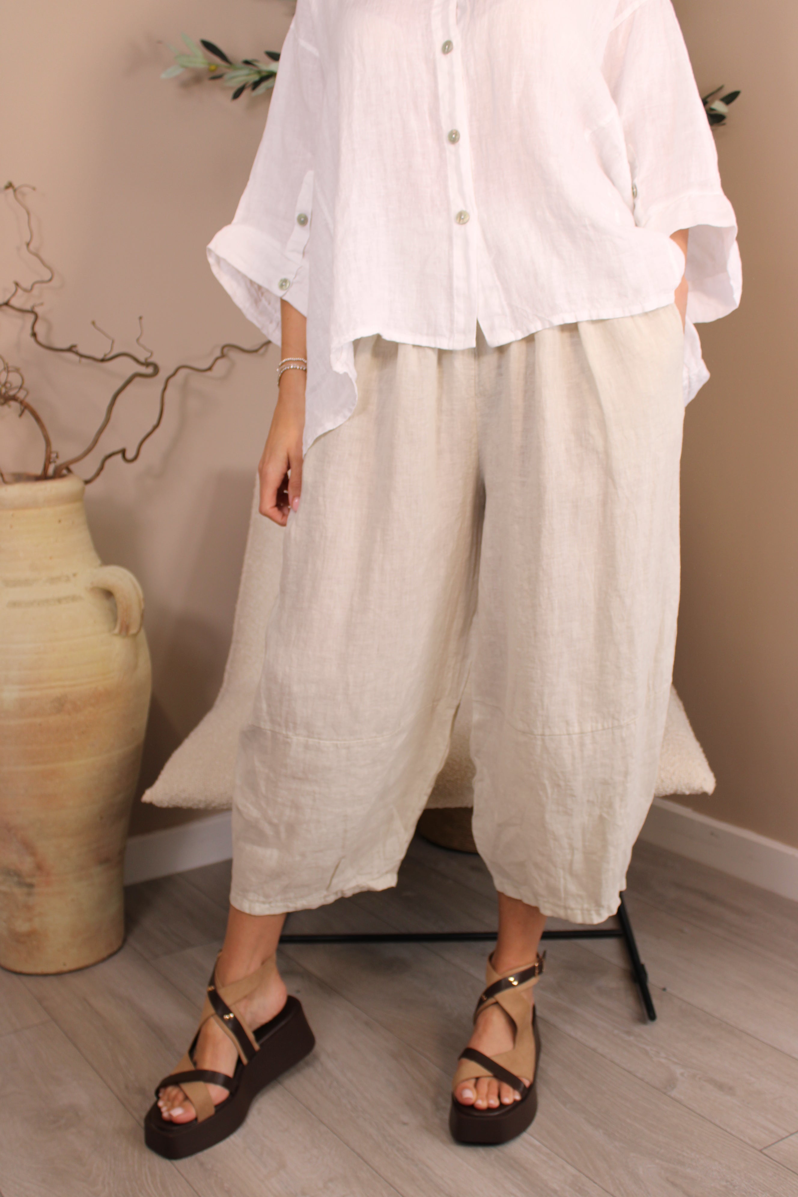 Roma Linen Balloon Trousers