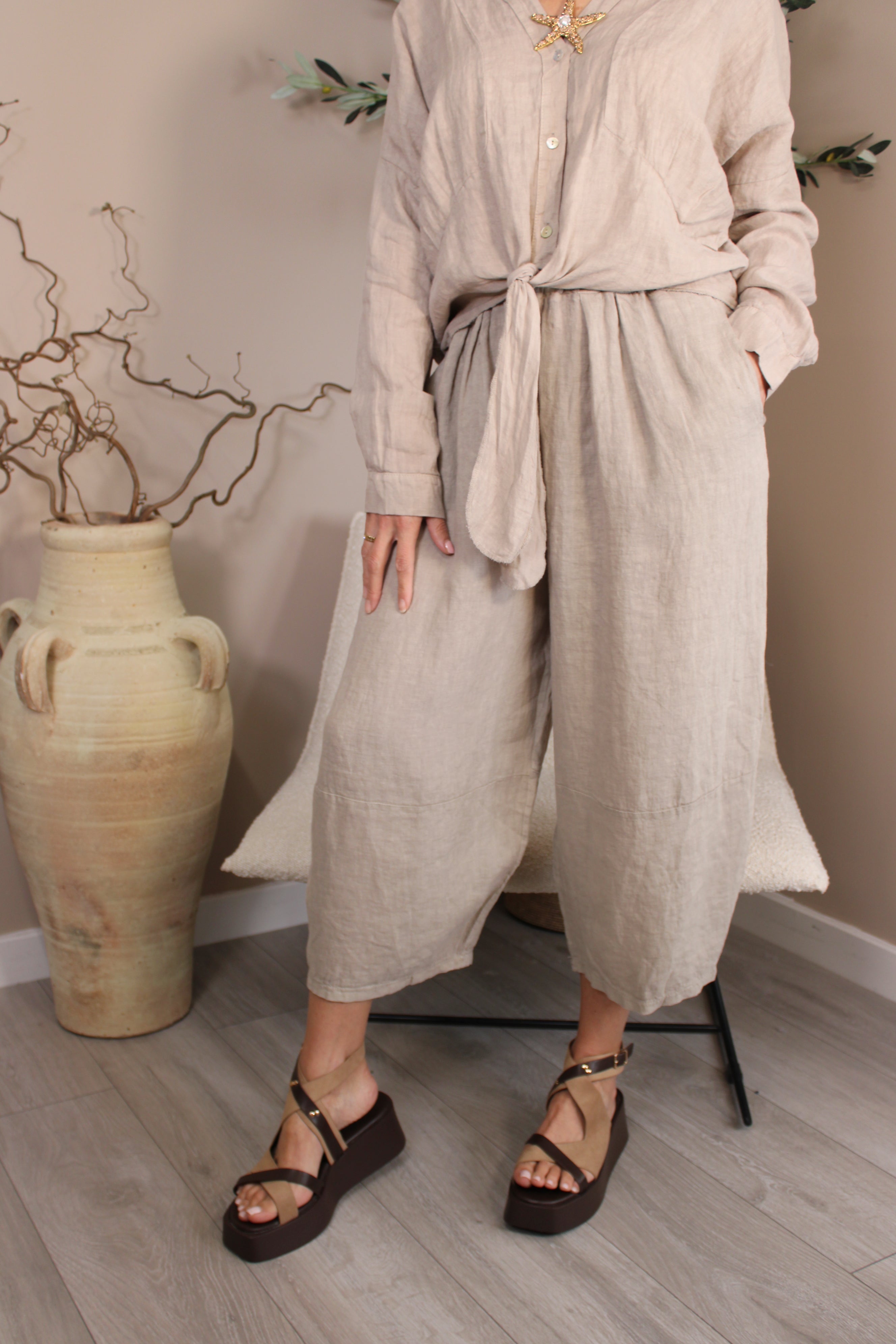 Roma Linen Balloon Trousers