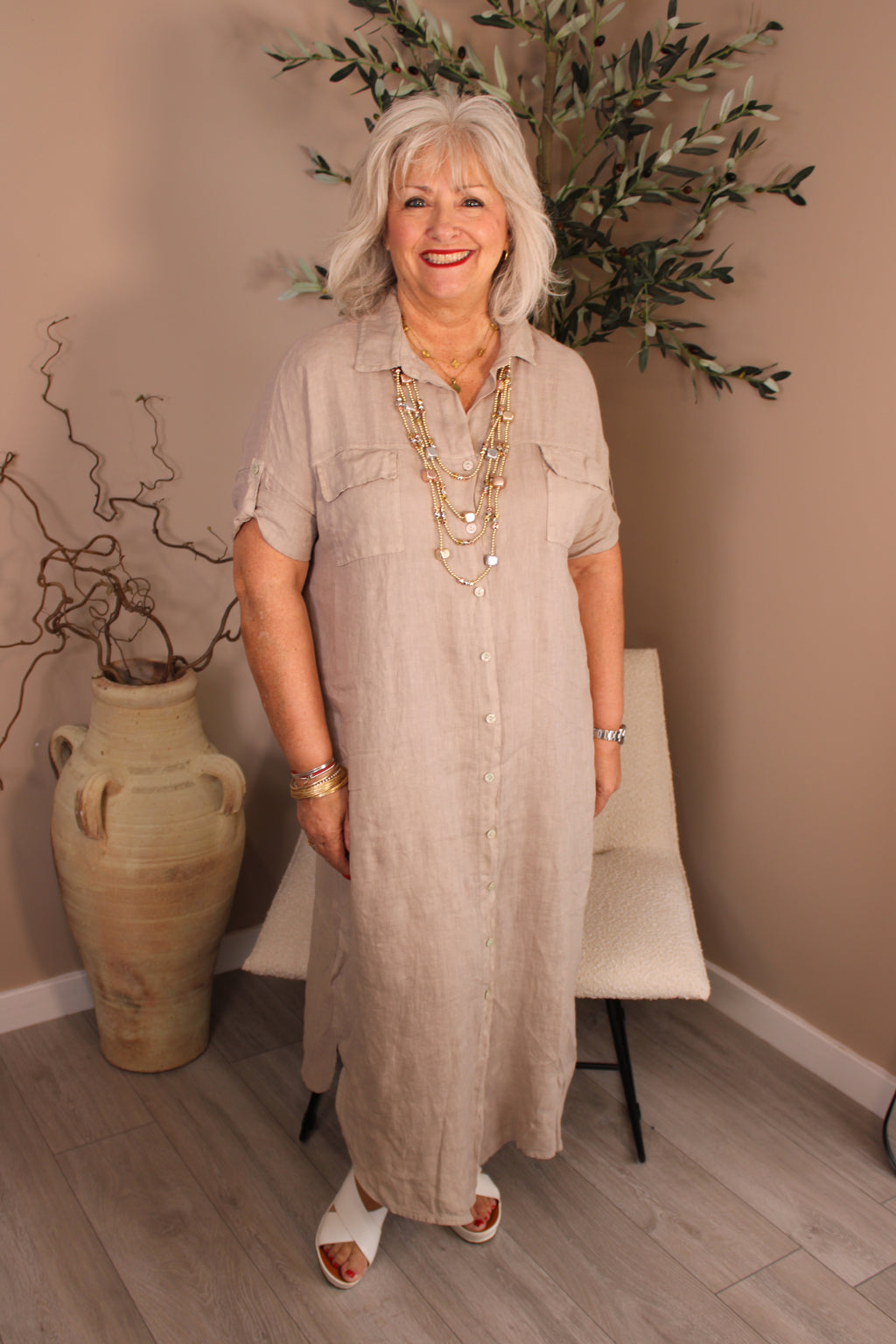 Roma Linen Shirt Dress