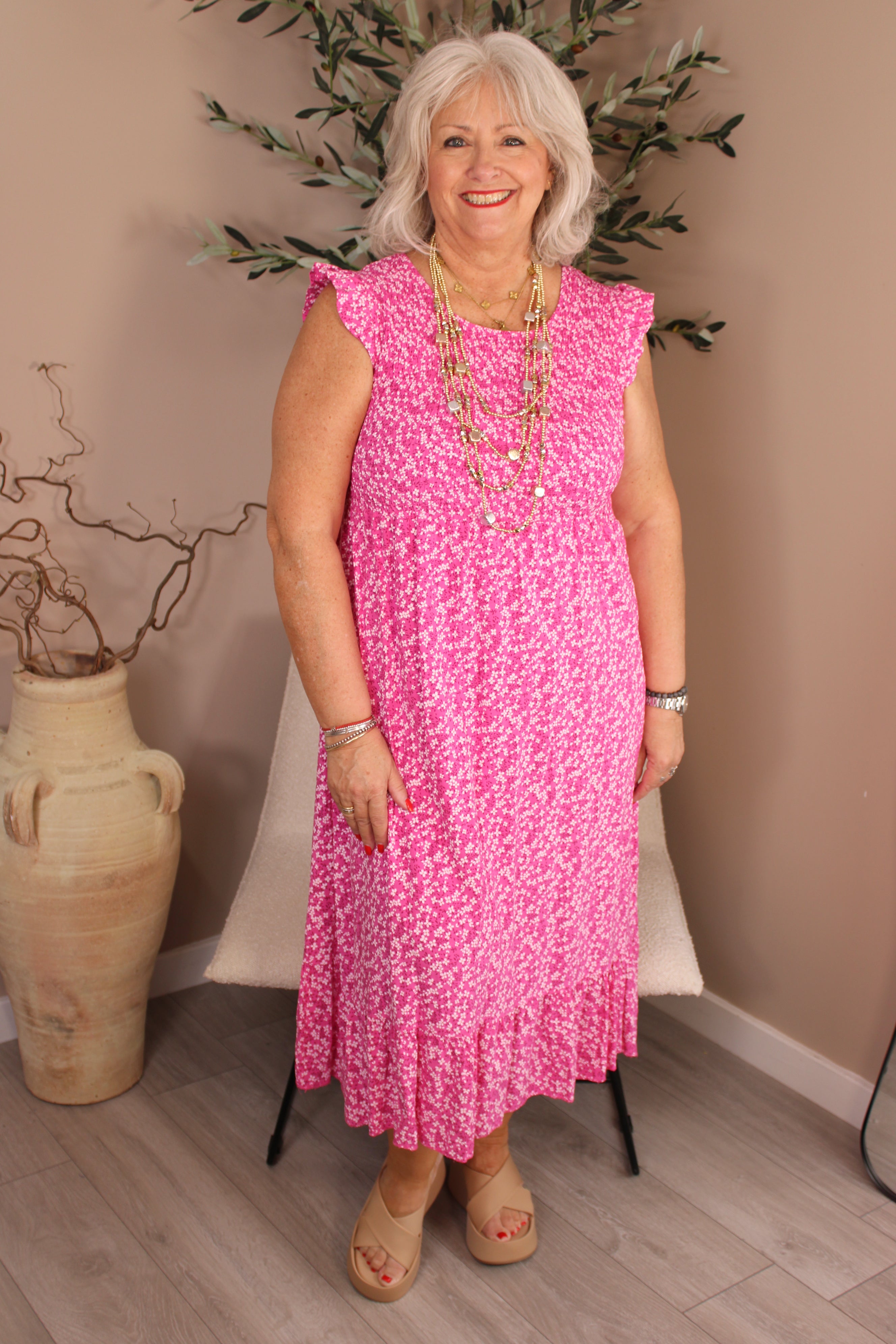 Capri Frill Sleeve Dress