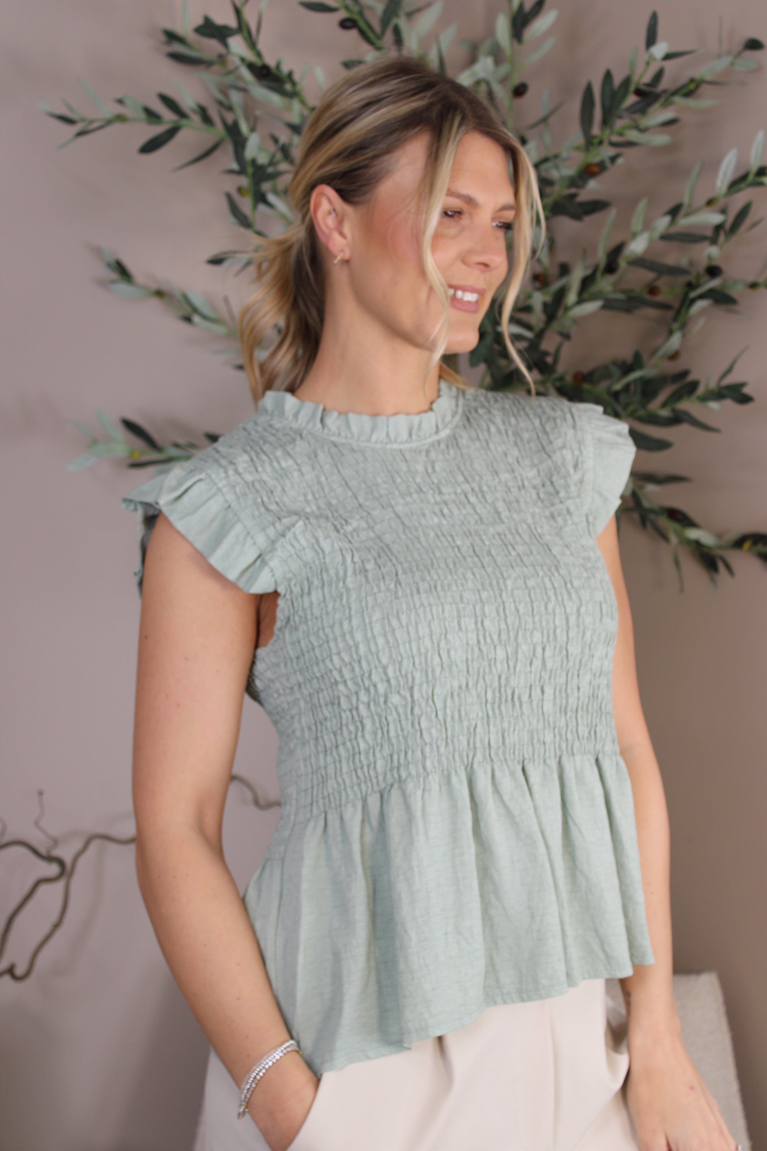 Capri Frill Sleeve Top
