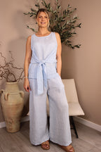 Roma Linen Sleeveless Tie Top