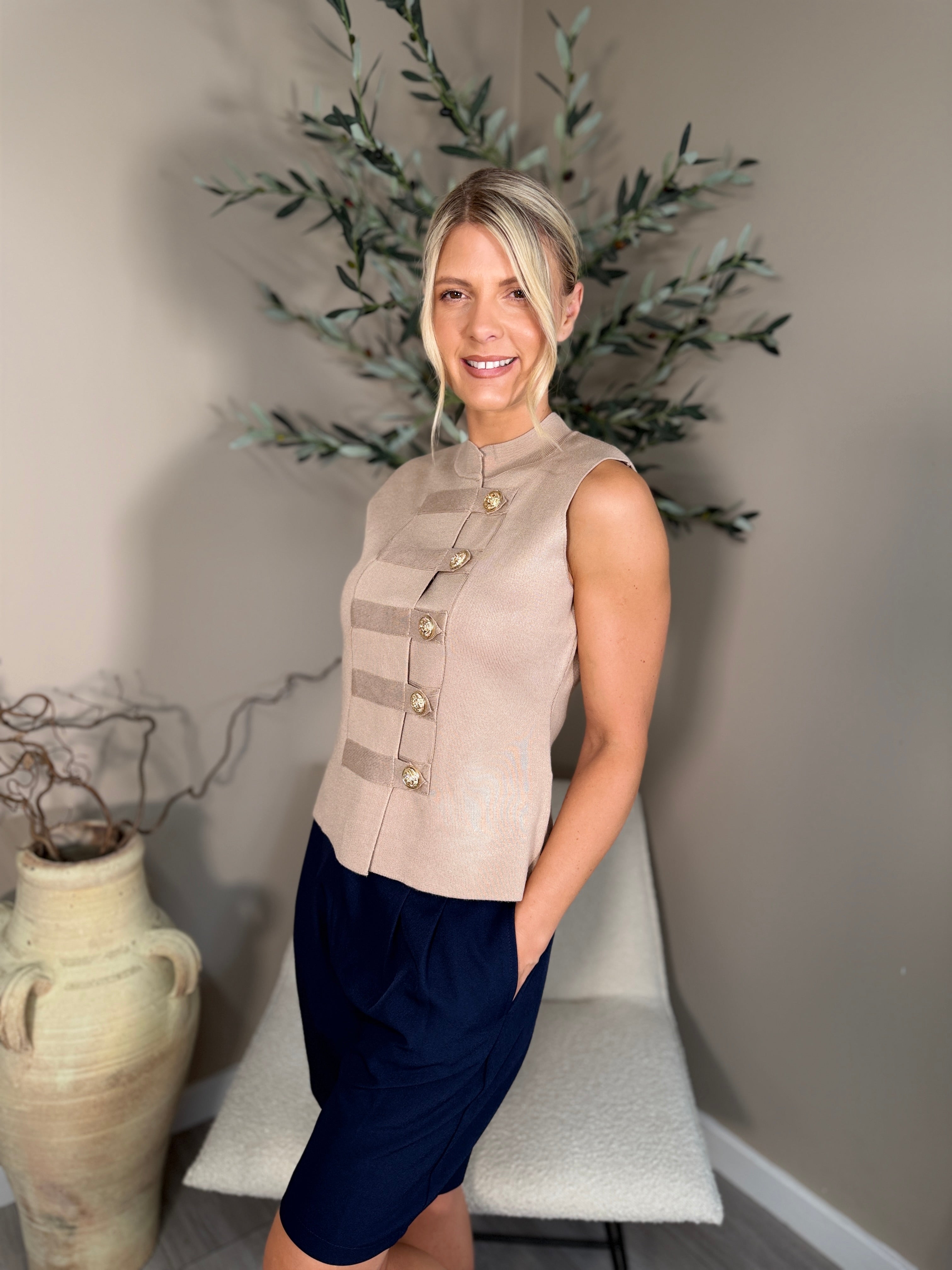 Liberty Knit Military Waistcoat