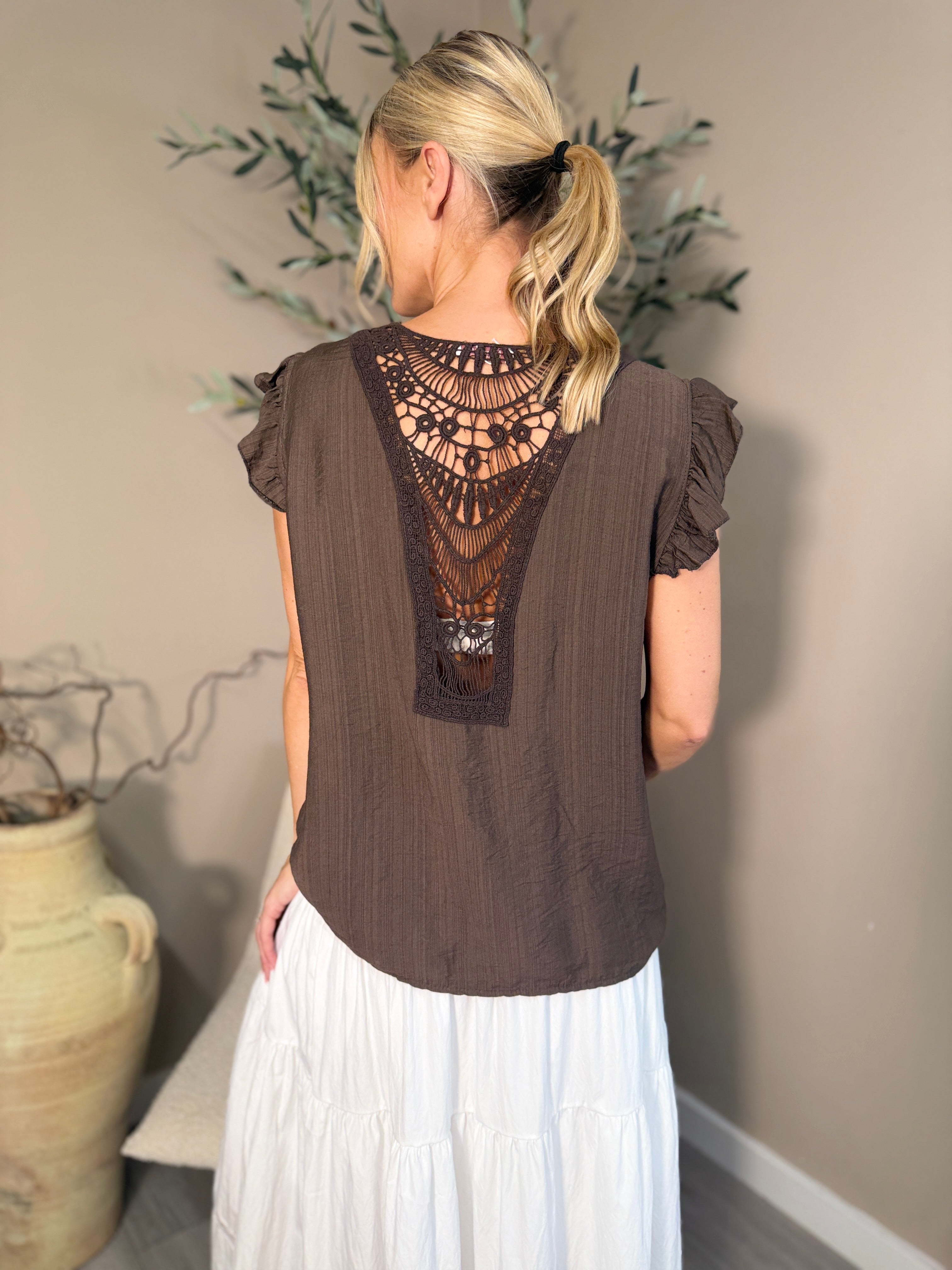 Monaco Crochet Back Top