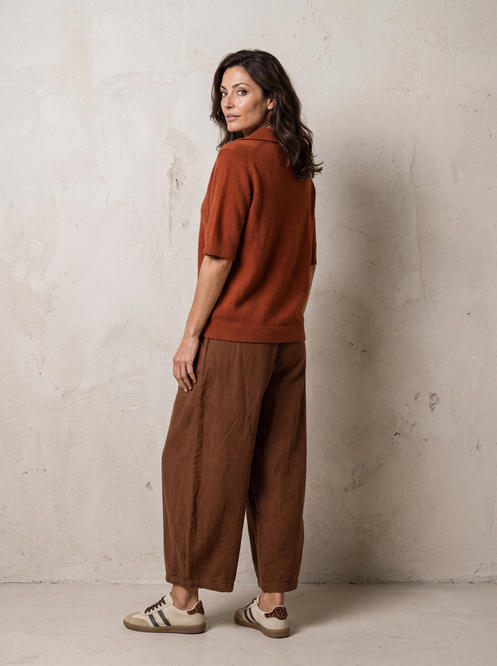 Oxford V Neck Knit Tee