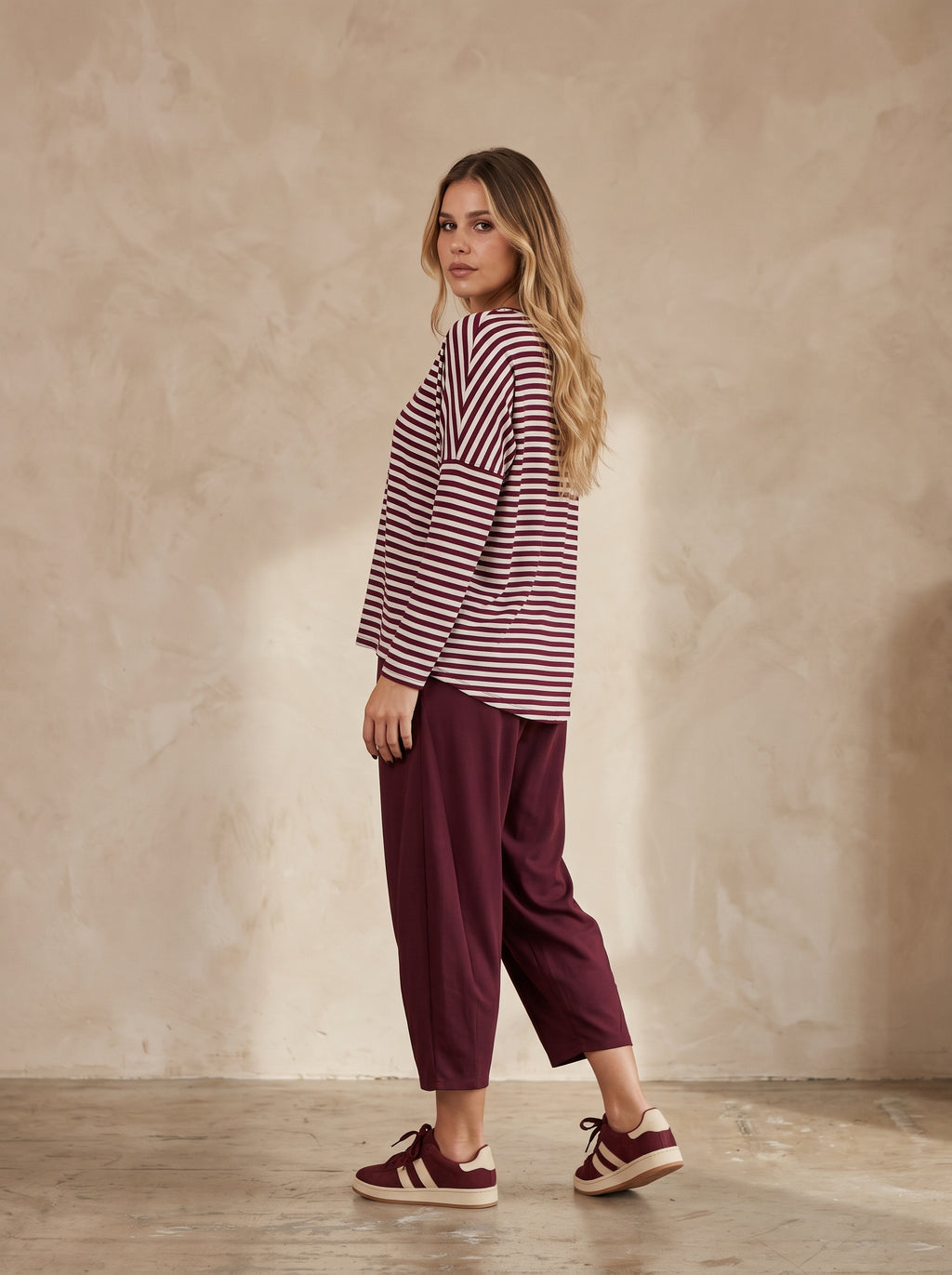 Henley Stripe Top