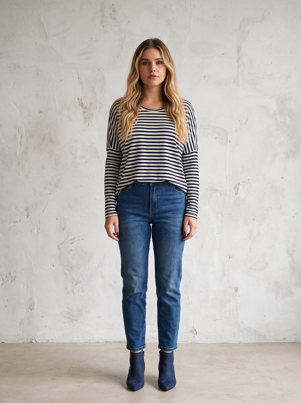 Henley Stripe Top