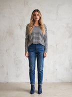 Henley Stripe Top