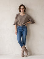 Oxford Frill Sleeve Knit