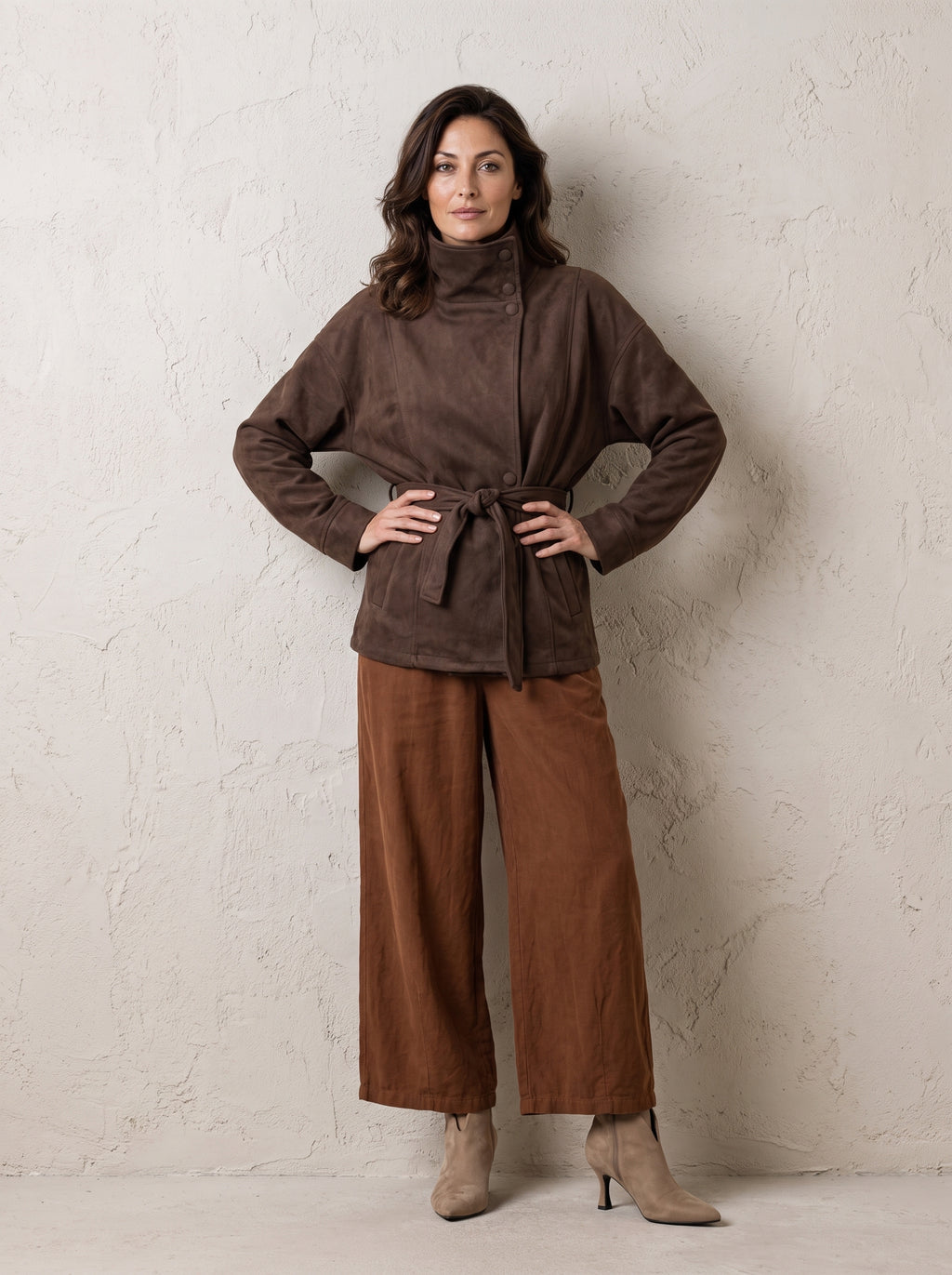 Denver Tie Waist Funnel Neck Jacket
