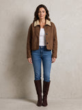 Henley Faux Sheepskin Crop Jacket