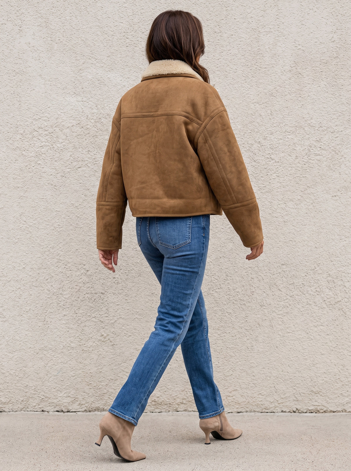 Henley Faux Sheepskin Crop Jacket