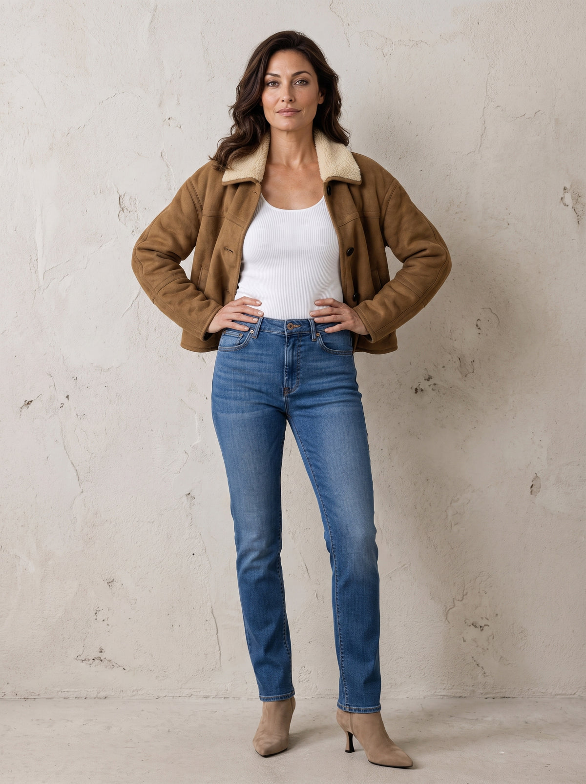 Henley Faux Sheepskin Crop Jacket