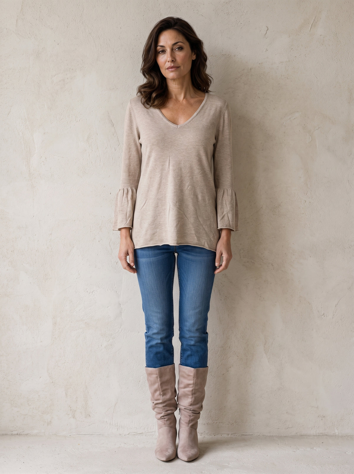 Cambridge Frill Sleeve Knit
