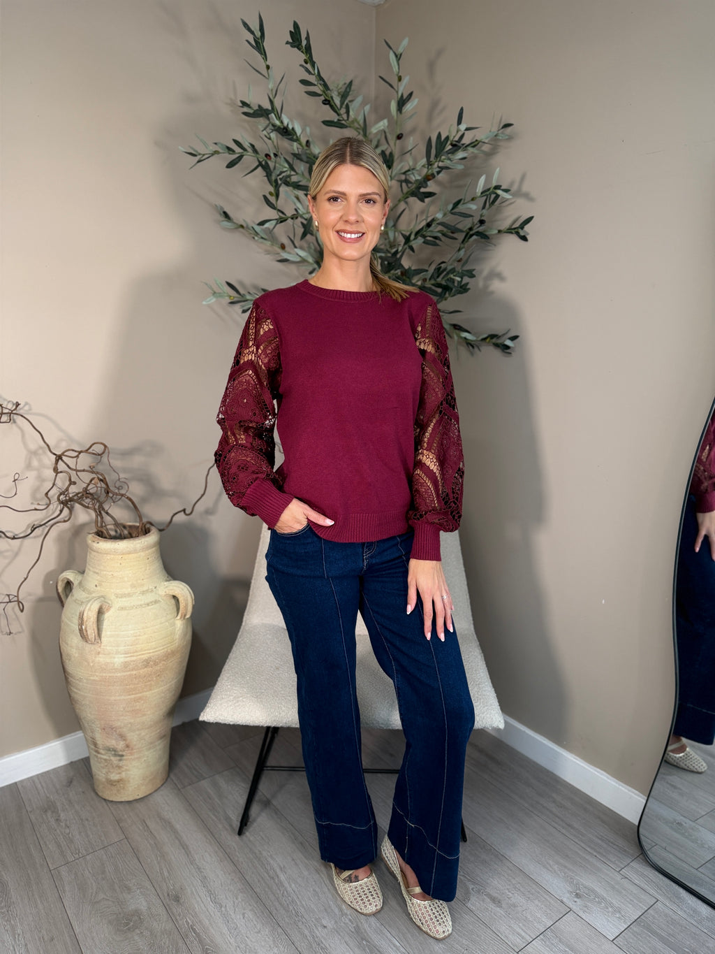 Vienna Lace Sleeve Knit