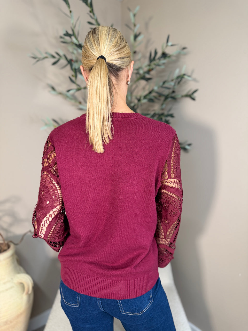 Vienna Lace Sleeve Knit