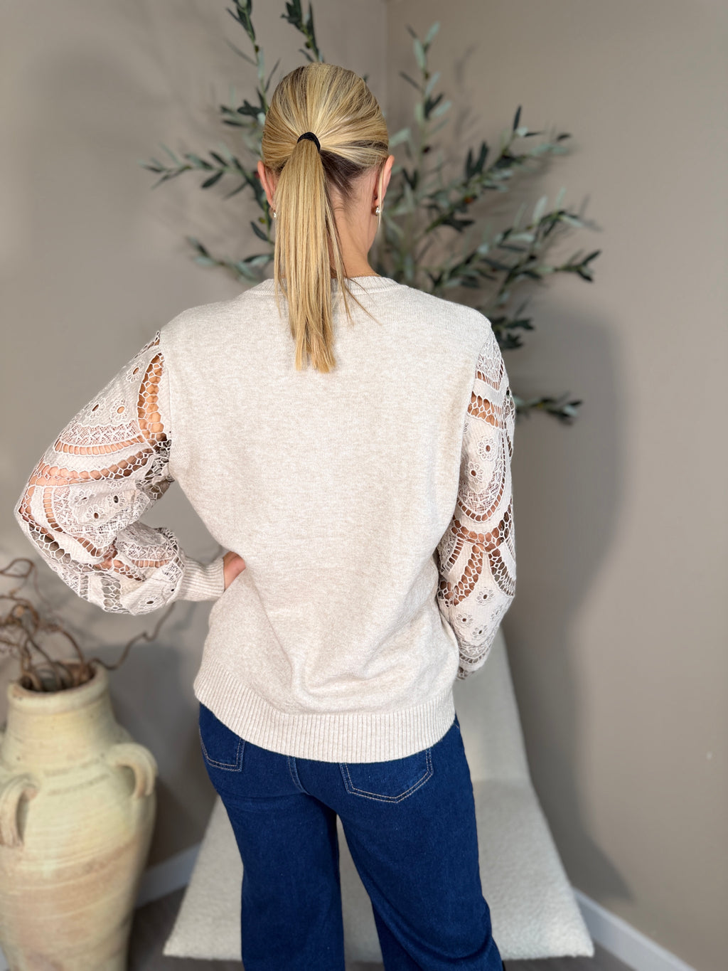 Vienna Lace Sleeve Knit