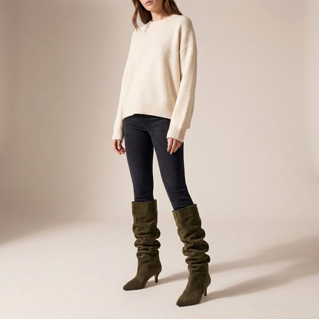 Windsor Ruched Suede Boots