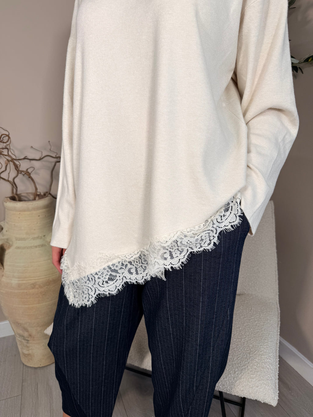 Brompton Lace Trim Knit