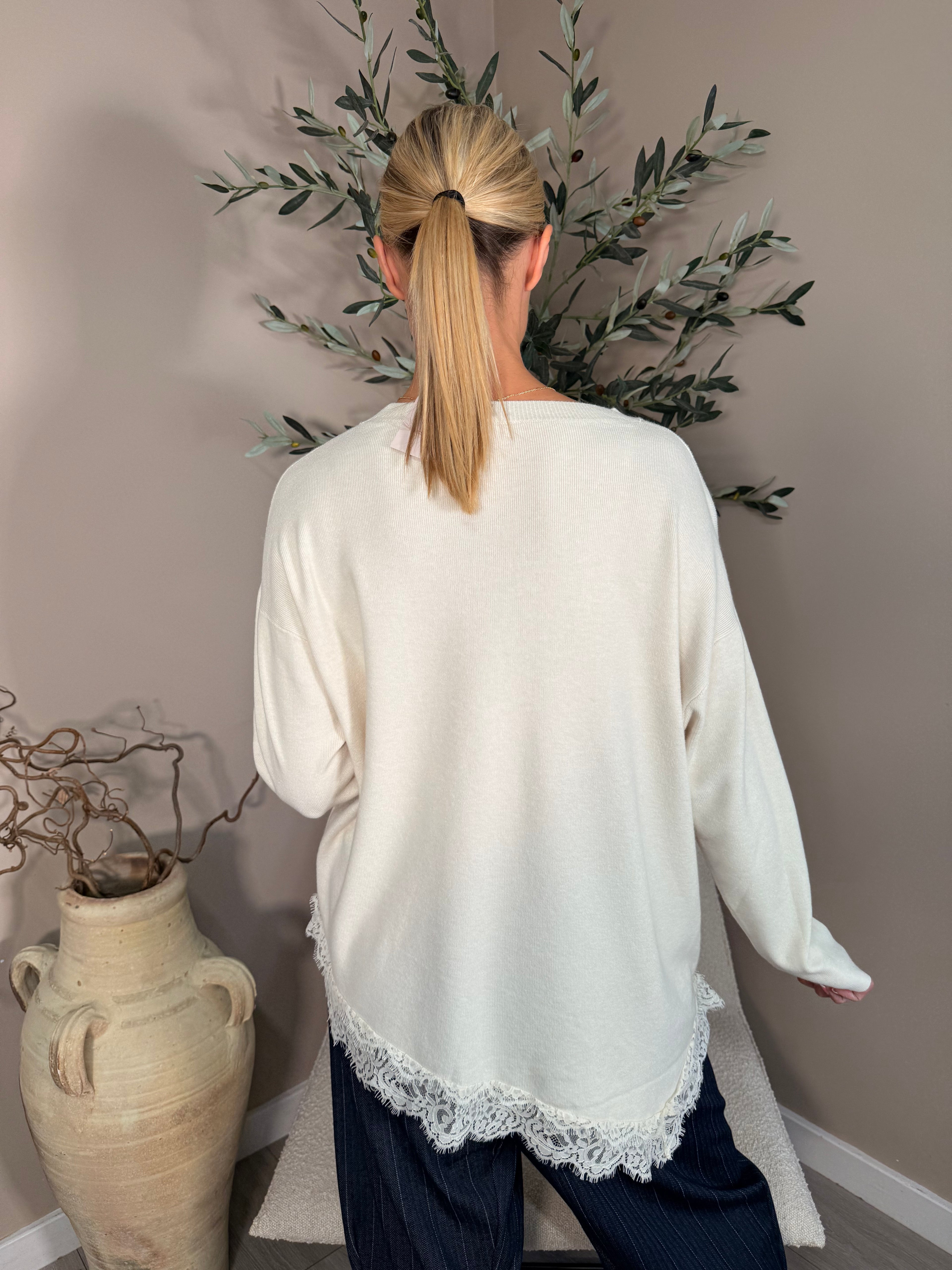 Brompton Lace Trim Knit