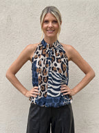 Mombasa Sleeveless Bubble Hem Top