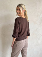 Oxford Frill Sleeve Knit