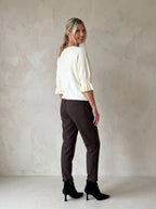 Oxford Frill Sleeve Knit