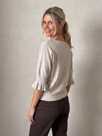Oxford Frill Sleeve Knit