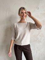 Oxford Frill Sleeve Knit