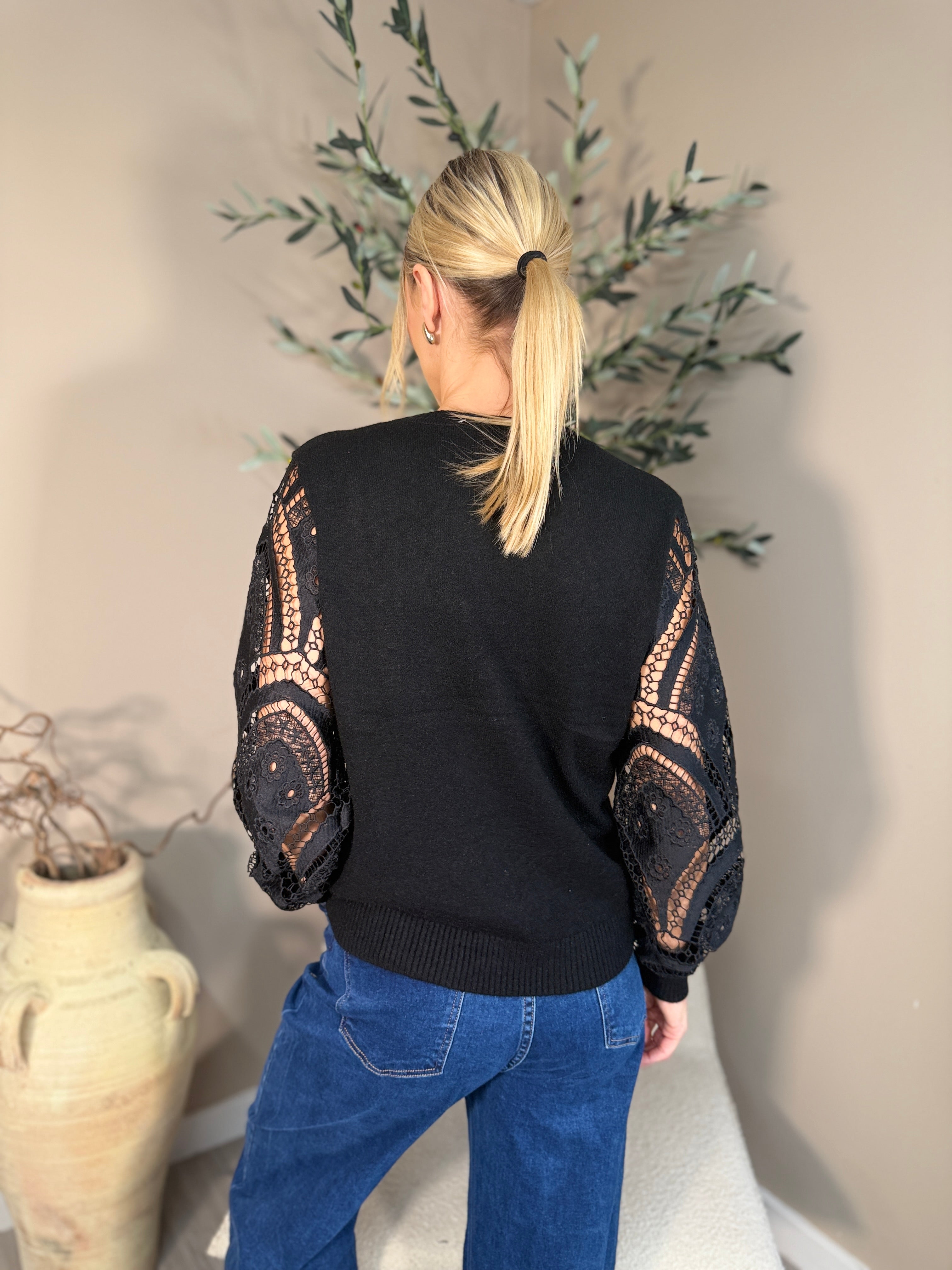 Vienna Lace Sleeve Knit